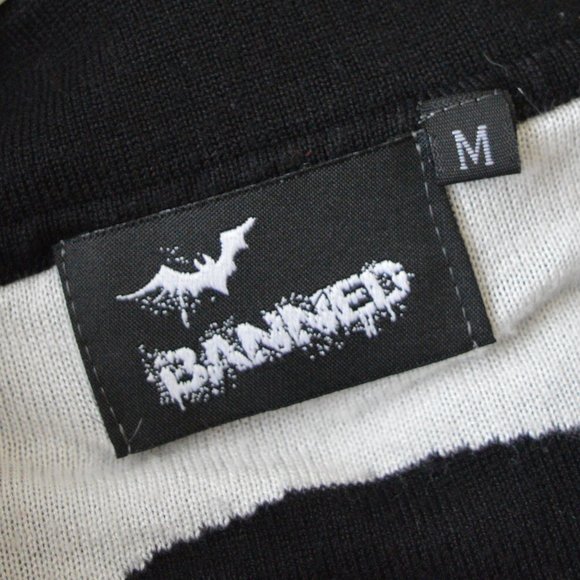 Banned Keyhole Knit Short Sleeve Sweater Dress Collar Mini Winter Halloween - Picture 8 of 8